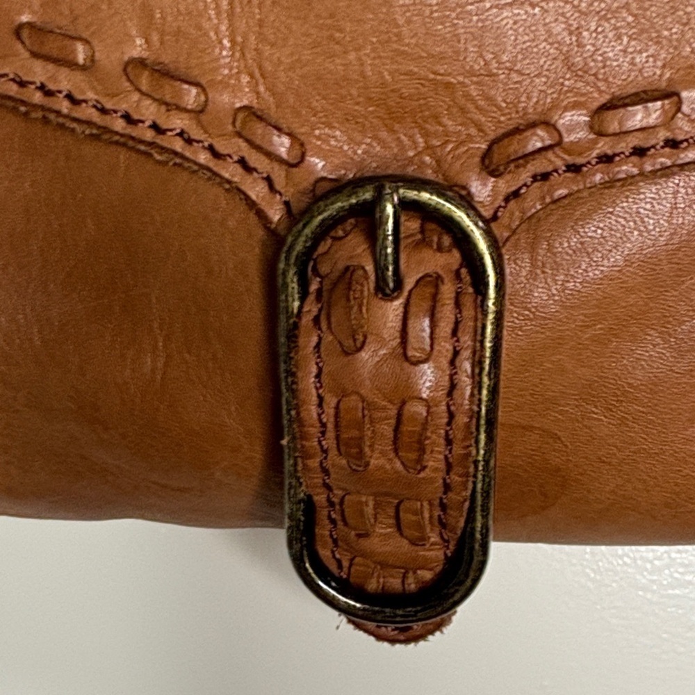 100% Genuine Brown Leather Crossbody Bag Satchel Purse Adjustable Straps Cowboy - Picture 4 of 13